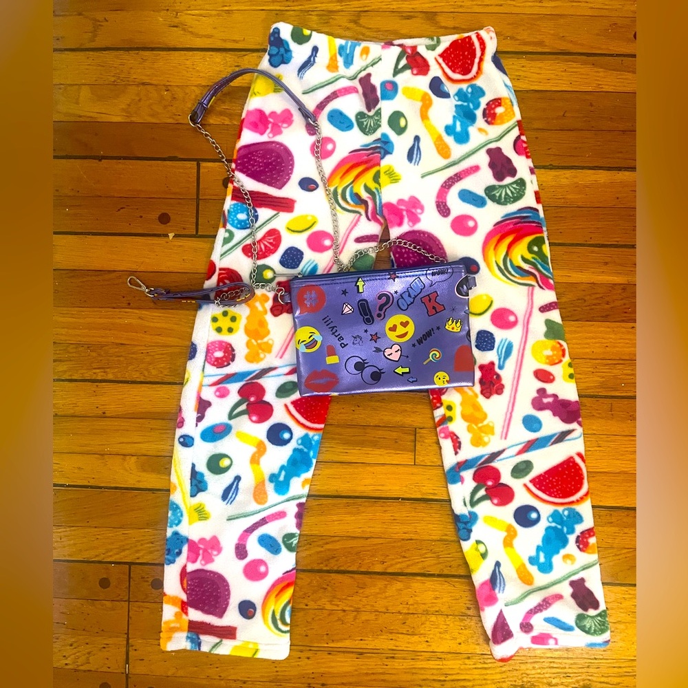 FREE Party Purse🎉🎉When you buy  DYLAN’S CANDY Fuzzy Candy Spill Pajamas🍭🍭😋